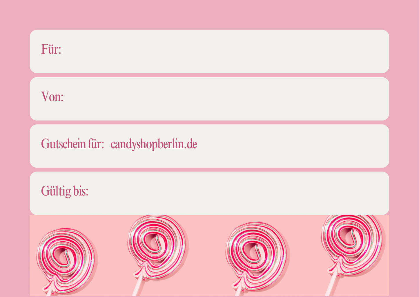 Geschenk Gutschein 🍬🍭