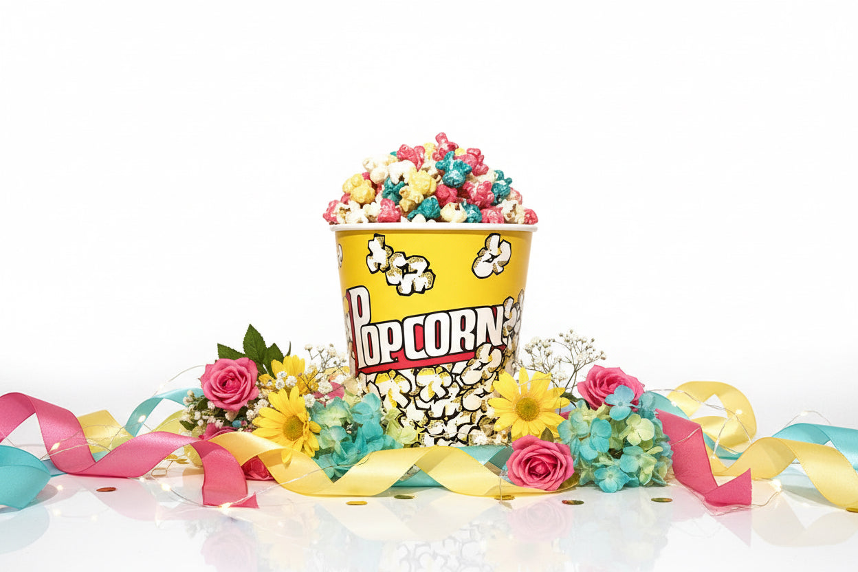 Kirmes Popcorn gesüßt - kleine Tüte mit Popcorn Eimer