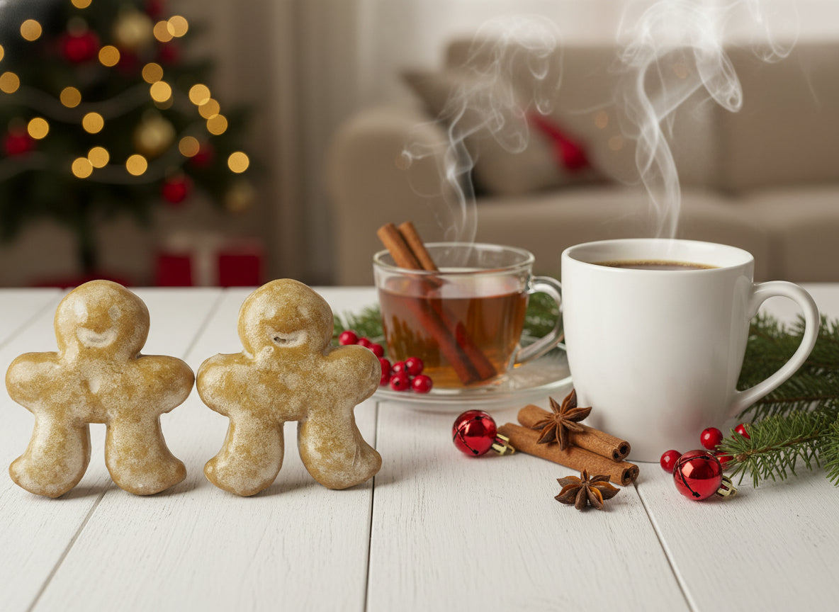 Mini Lebkuchenmann auf dem Tassenrand