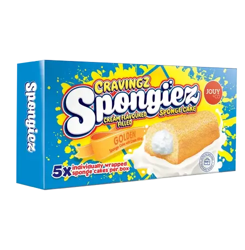 Spongiez Kuchen mit Vanille-Creme Füllung